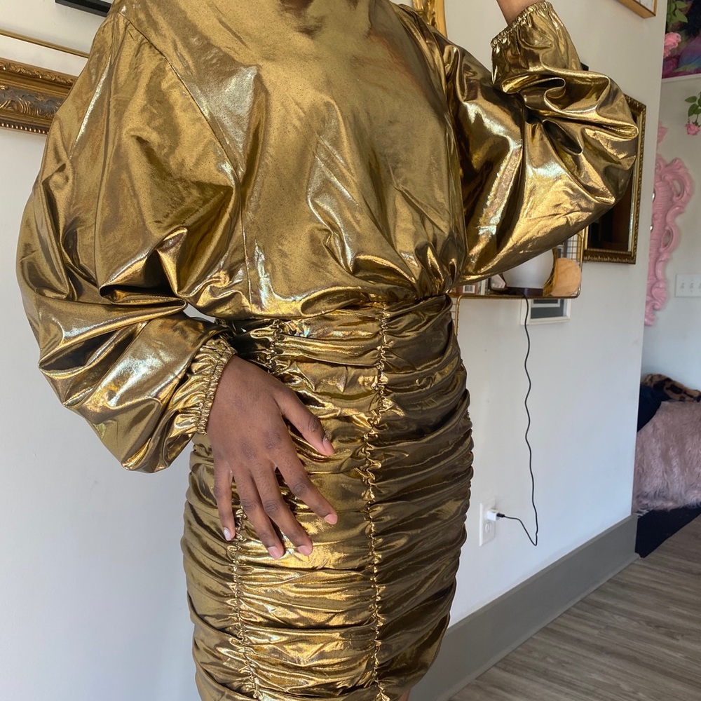 Ruched gold mini